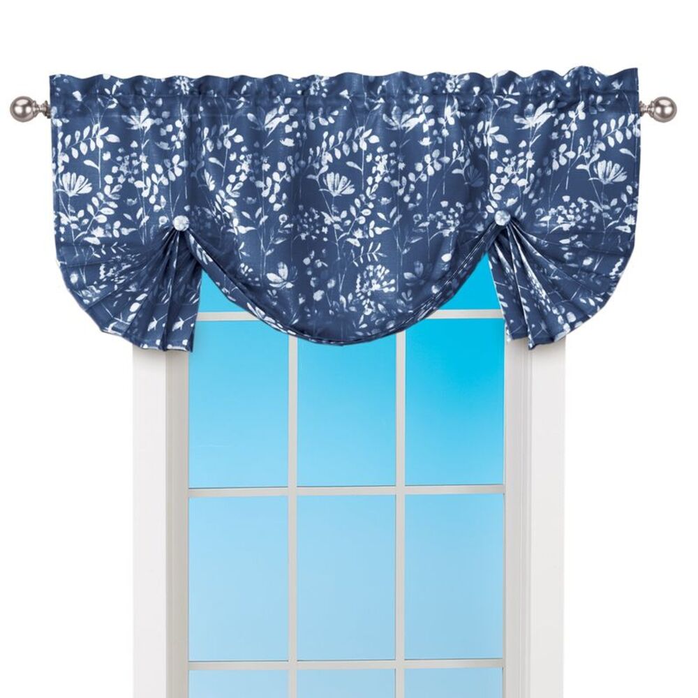 Collections Etc Charlotte Floral Design Rod Pocket Top Curtains